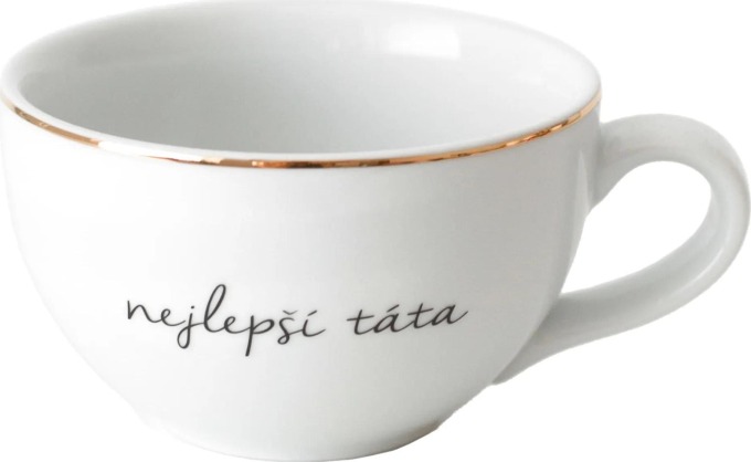 Bella Rose Porcelánový hrnek Nejlepší táta 300 ml, bílá barva, zlatá barva, porcelán