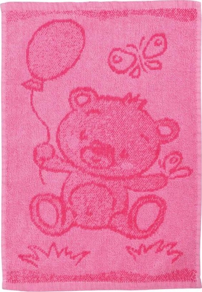 Vesna | Dětský žakárový ručník MEDVÍDEK 30x50 cm růžový