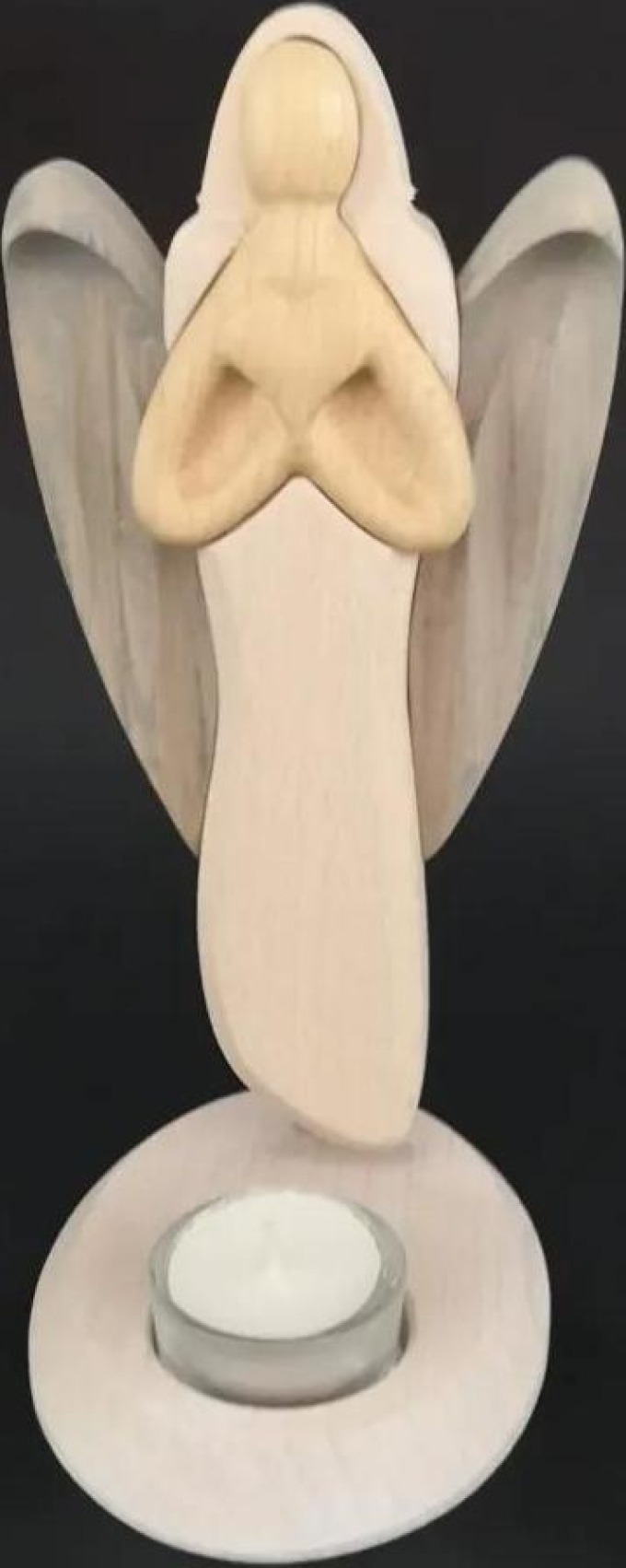 AMADEA Dřevěný svícen anděl se srdcem, barevný, výška 25 cm