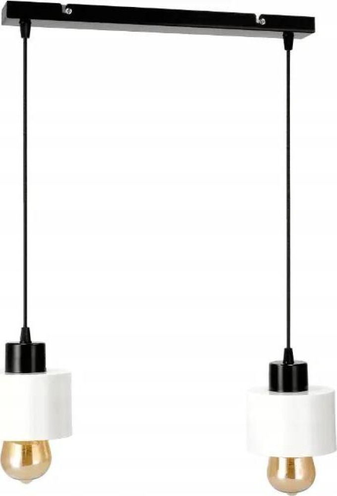 BERGE LED závěsná lampa Beam - 2xE27 - CUBE WHITE