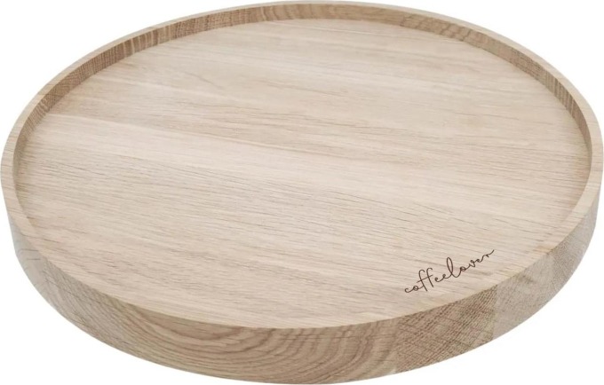 Eulenschnitt Otočný tác Oak Wood Coffeelover 28 cm, přírodní barva, dřevo