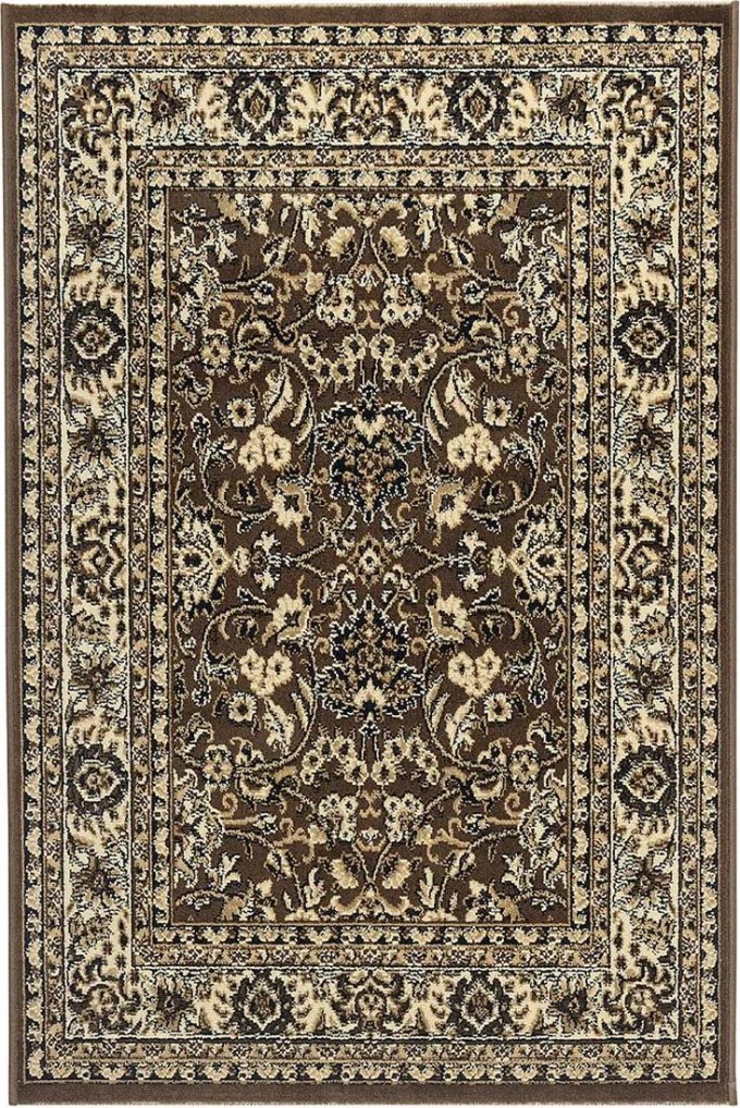 Kusový koberec PRACTICA 59/DMD, hnědá, vícebarevné, 80 x 150 cm - Tradiční vzory pro luxusní vzhled interiéru, vyrobený z polypropylenu s nenáročnou údržbou a odpudivostí mikroorganismů