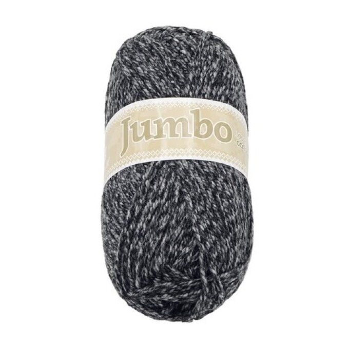 Příze JUMBO černý melír, 100 g / 147 m