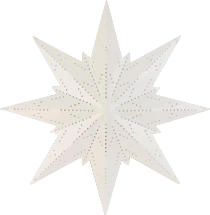 STAR TRADING Plechová svítící hvězda White Mini, bílá barva, kov