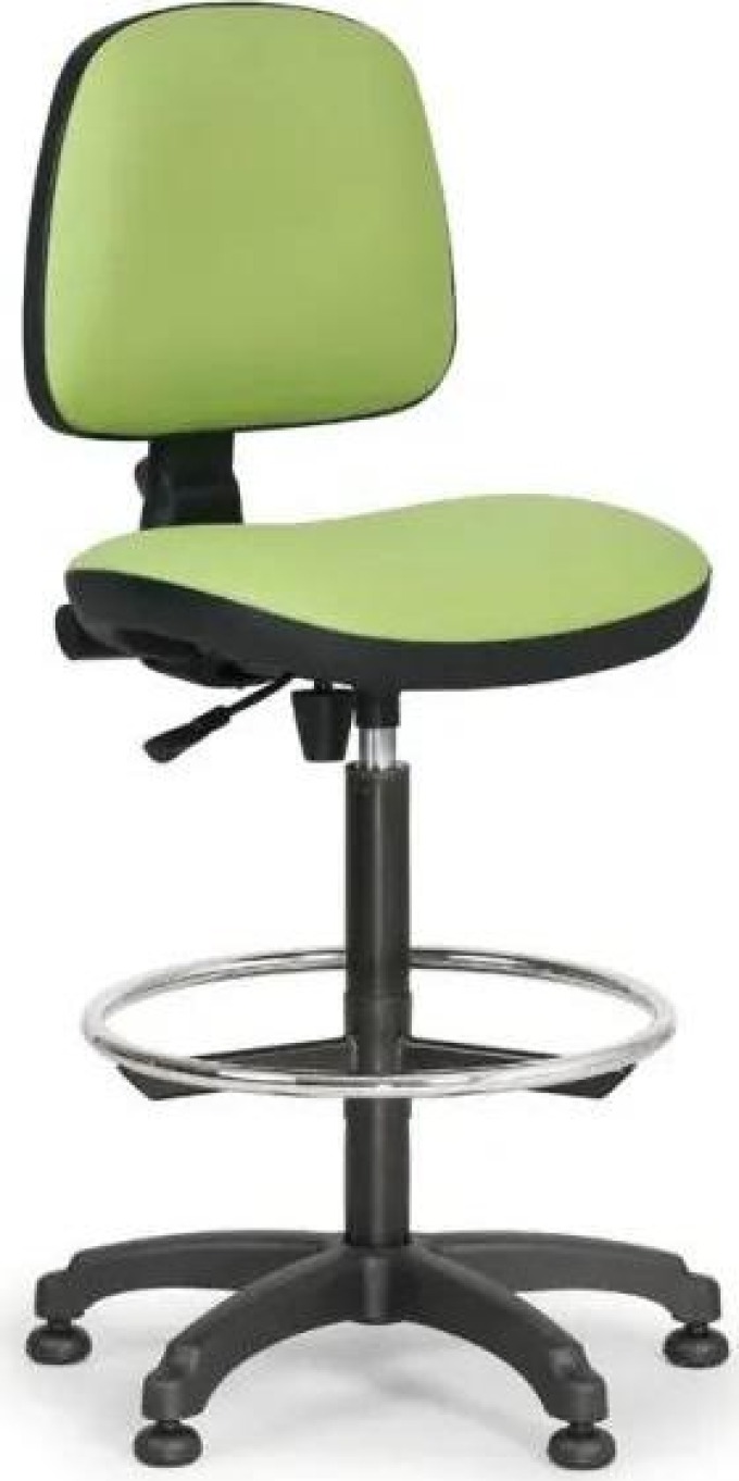 Euroseat Pracovní židle s kluzáky MILANO bez područek, permanentní kontakt, opěrný kruh, zelená