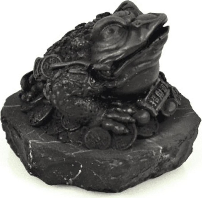 Milujeme Kameny Šungit - třínohá žába - soška Feng shui