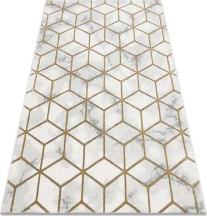 koberec EMERALD výhradní 1014 glamour, stylový krychle krém / zlato velikost 120x170 cm | krásné koberce cz