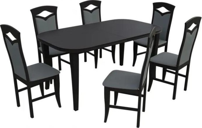 Jídelní set pro 6 osob - RK004, Barva dřeva: wenge, Potah: Granada 2725