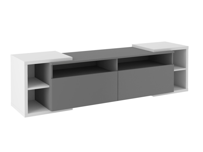 Televizní stolek FEDOR 2F, antracit/světle šedá