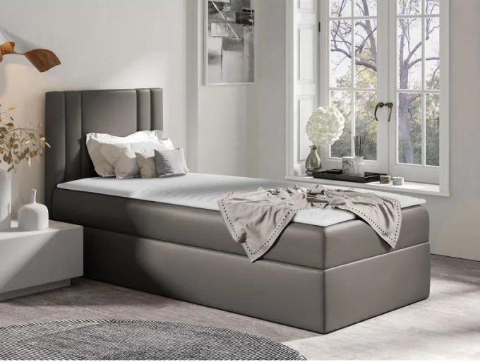 Jednolůžková postel Neresko Mini, Strana: levá, Rozměr postele: 100x200, Barva:: ekokůže Soft 029