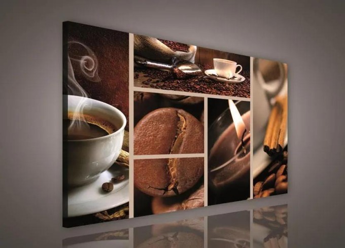 Obraz na plátně s motivem kávy o rozměrech 100 x 75 cm