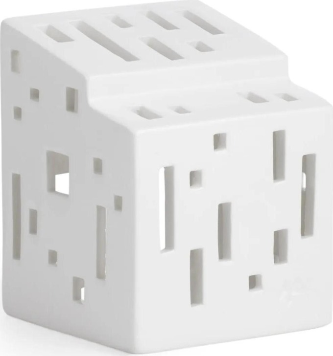 KÄHLER Lucerna domeček Urbania Functio 9 cm, krémová barva, keramika