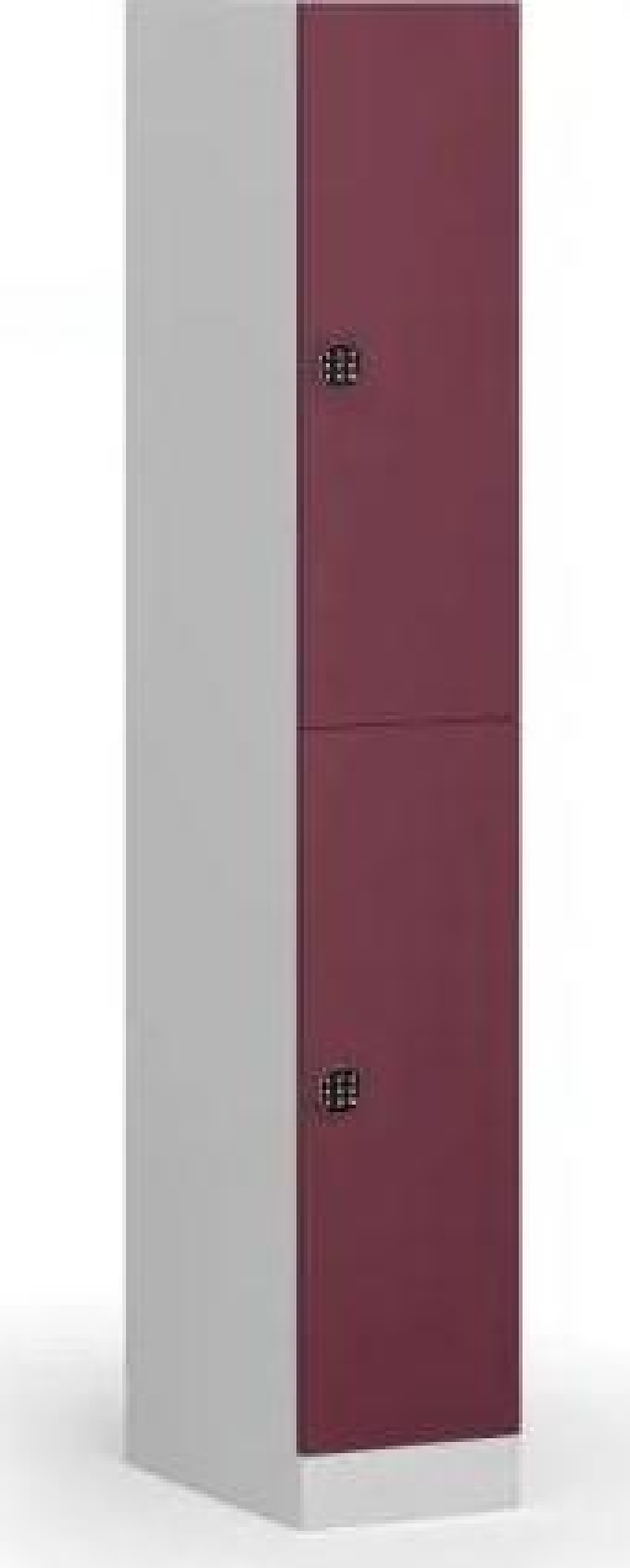 Šatní skříňka s úložnými boxy, 2 boxy, 1850 x 300 x 500 mm, kódový zámek, červené dveře
