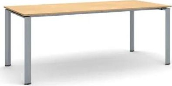 Jednací stůl INFINITY se šedostříbrnou podnoží 2000 x 900 x 750 mm, buk