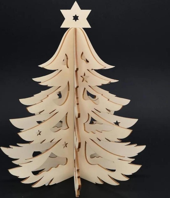AMADEA Dřevěný 3D stromek, výška 20 cm