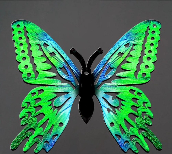 AMADEA Dřevěná dekorace motýl zelený 6 cm