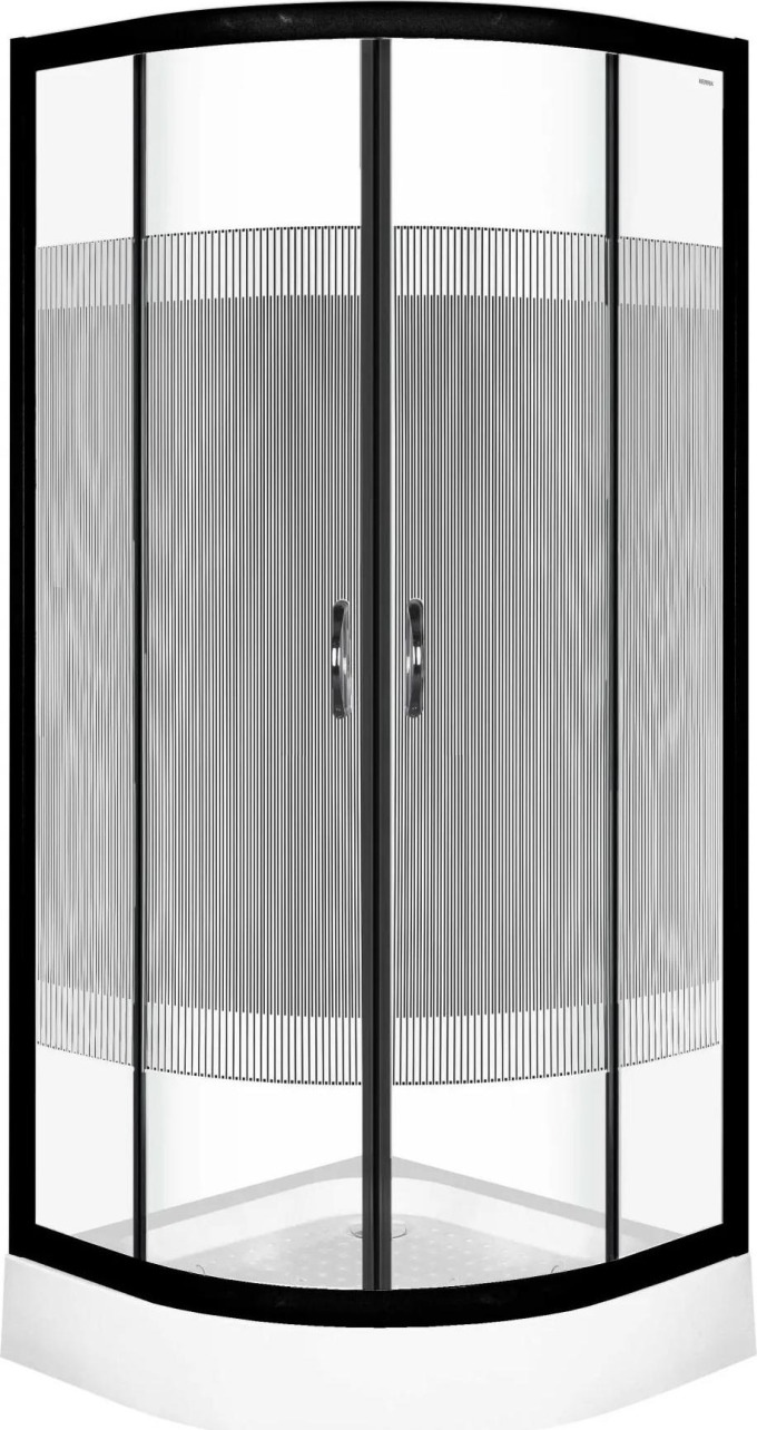 Aplomo Xenia čtvrtkruhový sprchový kout s vaničkou, black Rozměr koutu: 90x90cm