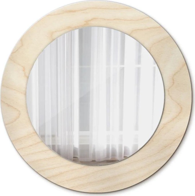 Kulaté dekorační zrcadlo na zeď Textura dřeva