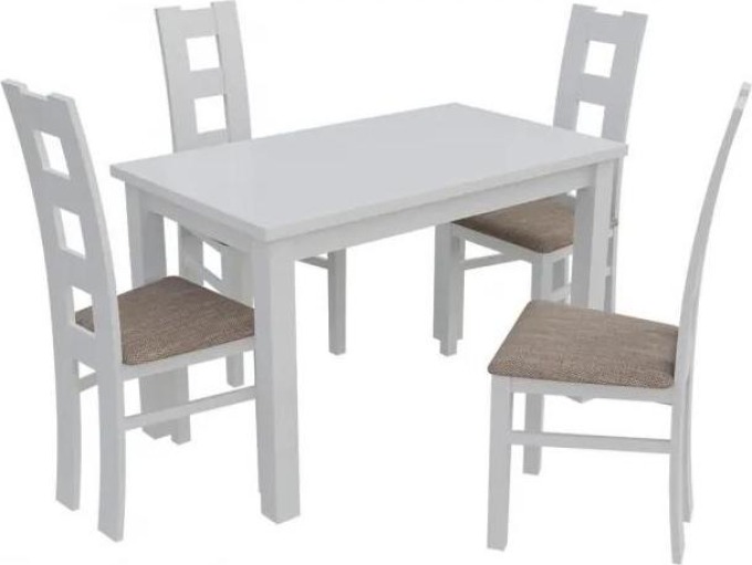 Jídelní set pro 4 osoby - RK011, Barva dřeva: bílá, Potah: Lawa 02