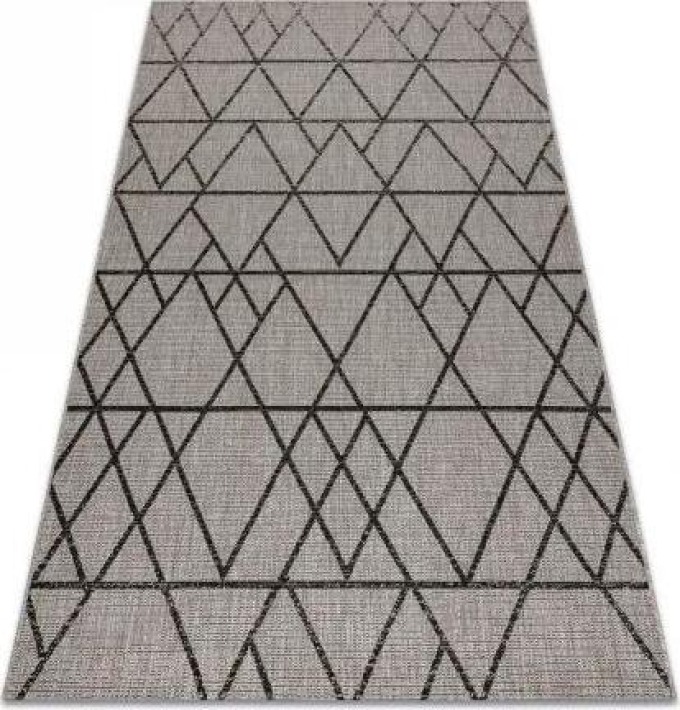 koberec SIZAL FLOORLUX 20508 stříbrný / Černá TROJÚHELNÍK velikost 200x290 cm | krásné koberce cz