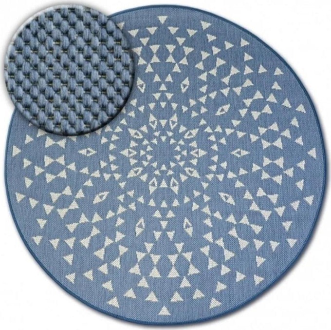 Kusový koberec Mayo modrý kruh 120cm