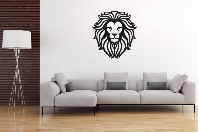 Lepy.cz Samolepka na zeď Lev Velikost (šířka x výška): 45x47cm, Barevná varianta: Světle žlutá