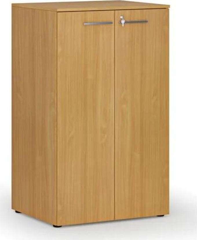 Kancelářská skříň s dveřmi PRIMO WOOD, 3 police, 1335 x 800 x 640 mm, buk