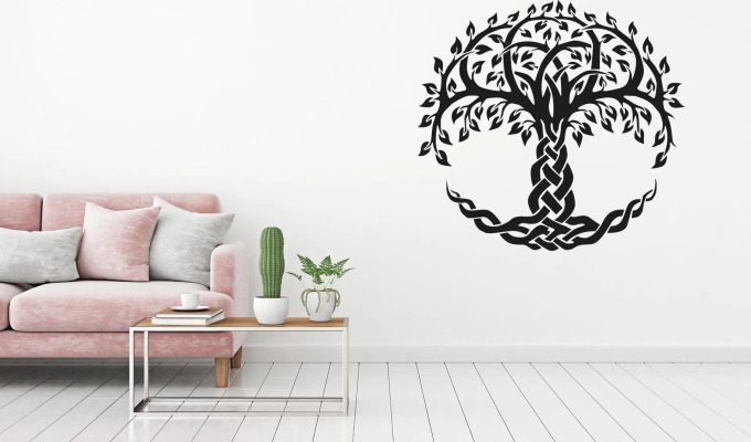 Lepy.cz Samolepka na zeď Strom života Velikost (šířka x výška): l20x112cm, Barevná varianta: Světle modrá