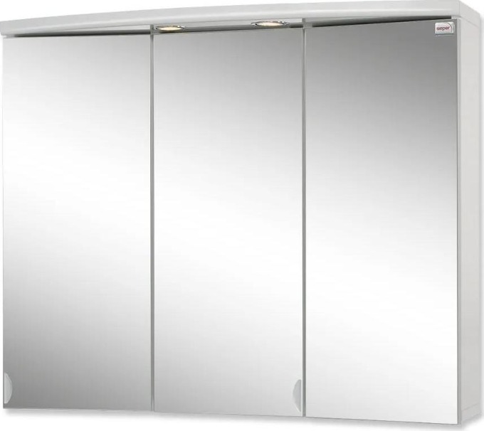 Skříňka se zrcadlem s LED osvětlením, bílá, rozměry 83x69x25 cm