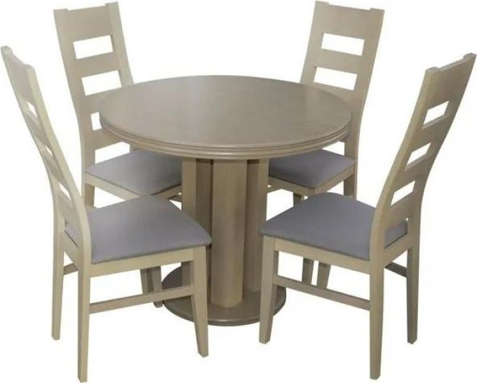 Jídelní set pro 4 osoby - RK038, Barva dřeva: sonoma, Potah: ekokůže Soft 010