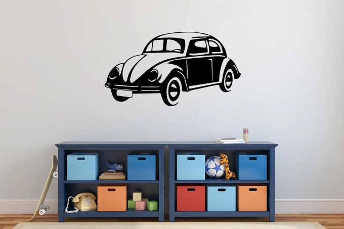 Lepy.cz Samolepka na zeď Auto - veterán Velikost (šířka x výška): l50x81cm, Barevná varianta: Černá
