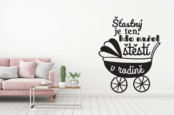 Lepy.cz Samolepka na zeď Štěstí Velikost (šířka x výška): 80x99cm, Barevná varianta: Tyrkysová modrá