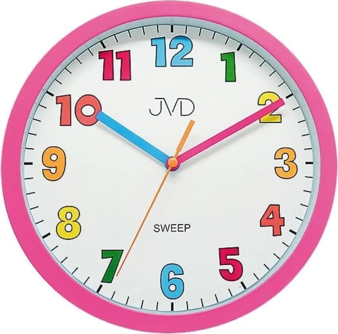 Dětské nástěnné hodiny JVD HA46.2 růžové