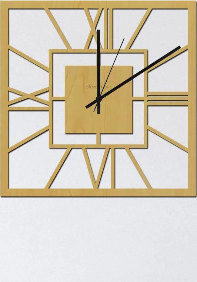 dřevo života Nástěnné hodiny SQUARE Barevný vzor: Borovice - limitovaná edice, Velikost hodin: 35x35