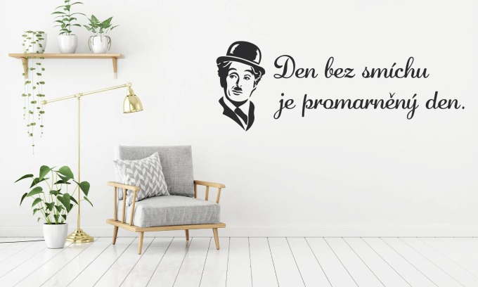 Lepy.cz Samolepka na zeď Den bez smíchu Velikost (šířka x výška): 50x18cm, Barevná varianta: Tmavě šedivá