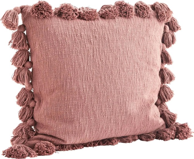 MADAM STOLTZ Bavlněný povlak na polštář Tassels Rose 60×60 cm, růžová barva, textil