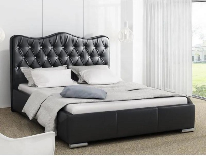 Postel Ratoni, Rozměr postele: 160x200, Barva:: ekokůže Soft 011 (černá)