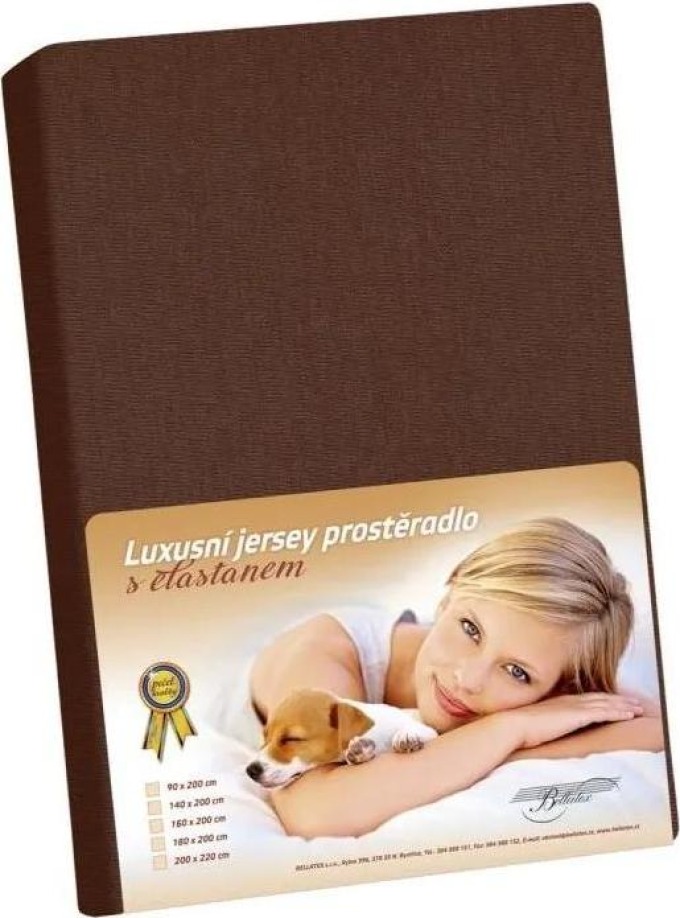 Bellatex JERSEY S ELASTANEM - tmavě hnědá 100 x 200 cm