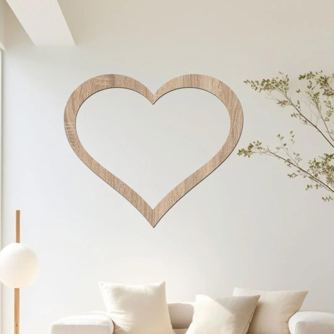 dřevo života Dřevěné srdce na zeď Barevný vzor: Světlý dub, Rozměry (cm): 40x34