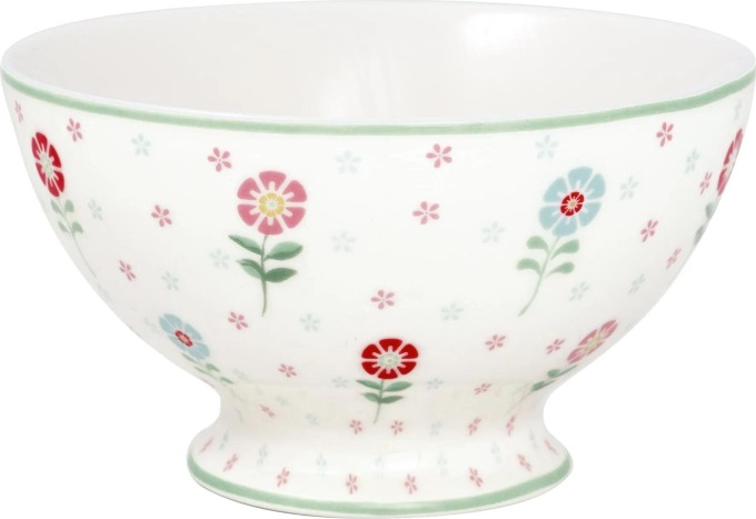 GREEN GATE Porcelánová miska Noella White 400 ml, multi barva, porcelán