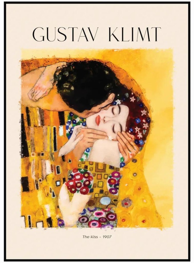 Gustav Klimt - Polibek A4 (21 x 29,7 cm)