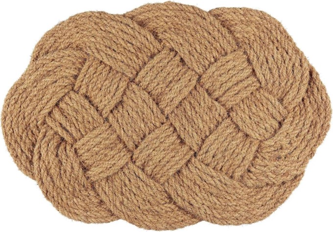 IB LAURSEN Rohožka z kokosového vlákna Ocean Oval Braided, přírodní barva