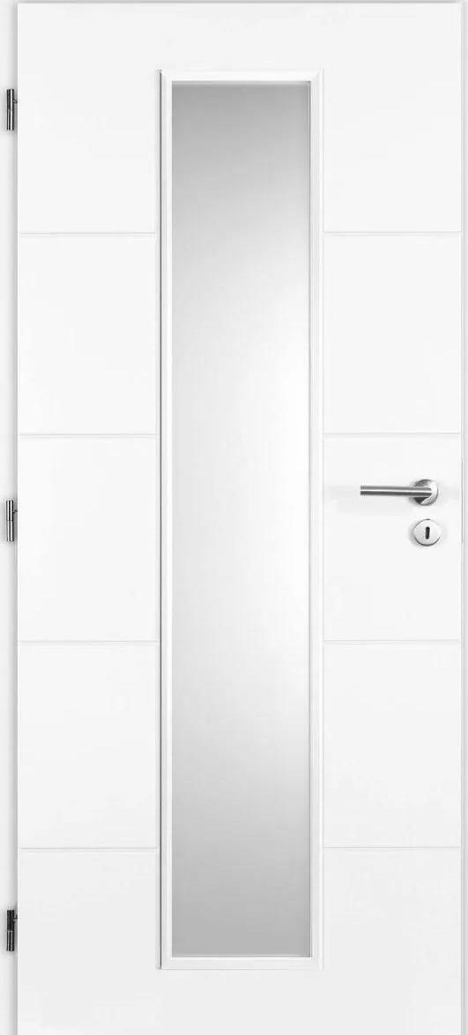 Doornite Quatro Interiérové dveře Linea, 70 L, 746 × 1983 mm, lakované, levé, bílé, prosklené