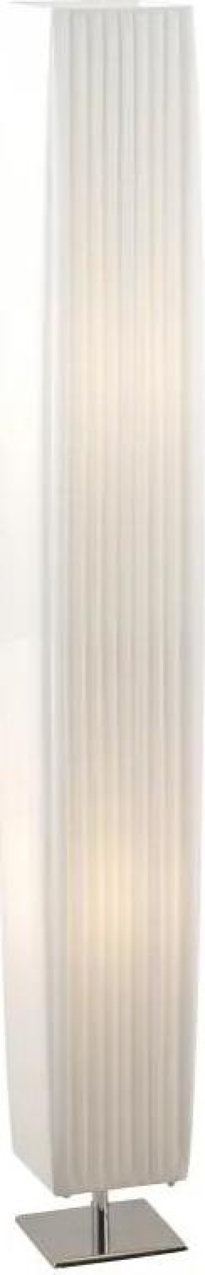 Stojanové svítidlo s chromovým stojanem a bílým plisé textilním stínidlem