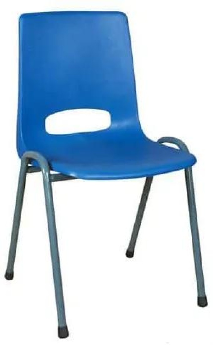 Manutan Plastová jídelní židle Pavlina Grey, modrá, šedá konstrukce