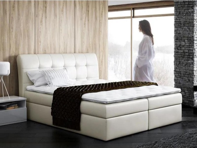 Kontinentální postel Limbo, Rozměr postele: 200 x 200 cm, Barva:: ekokůže Soft 033