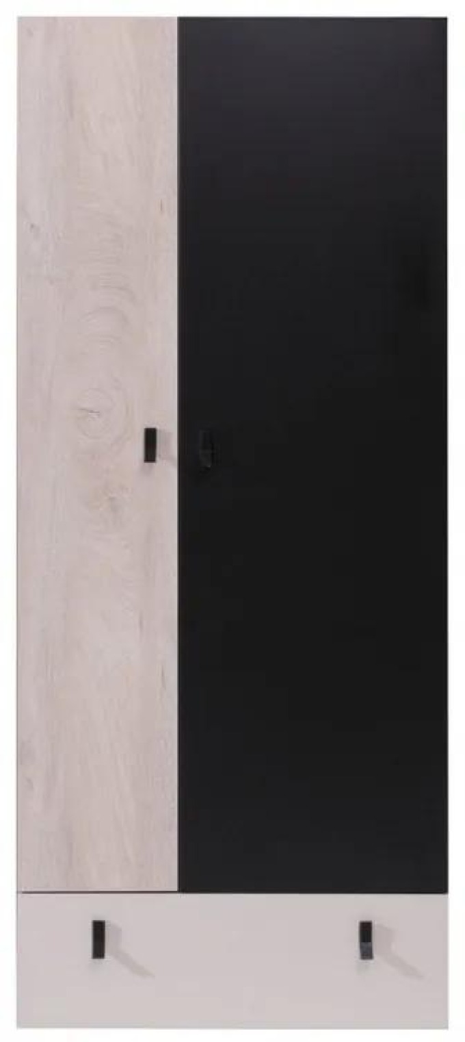 Šatní skříň se zásuvkami Legimi LG03, Barva: černý / dub + béžový