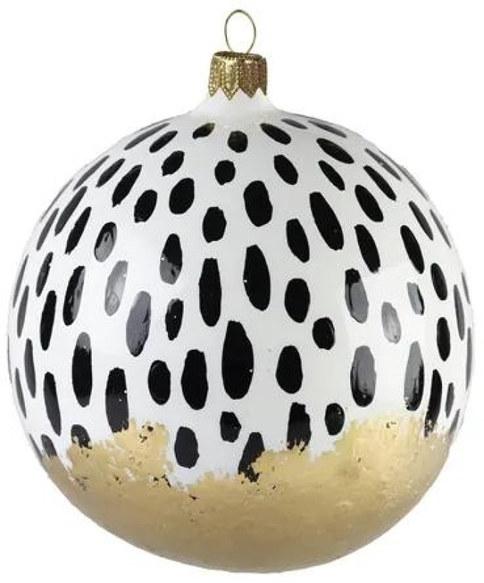 Skleněná baňka s dekorem čených teček