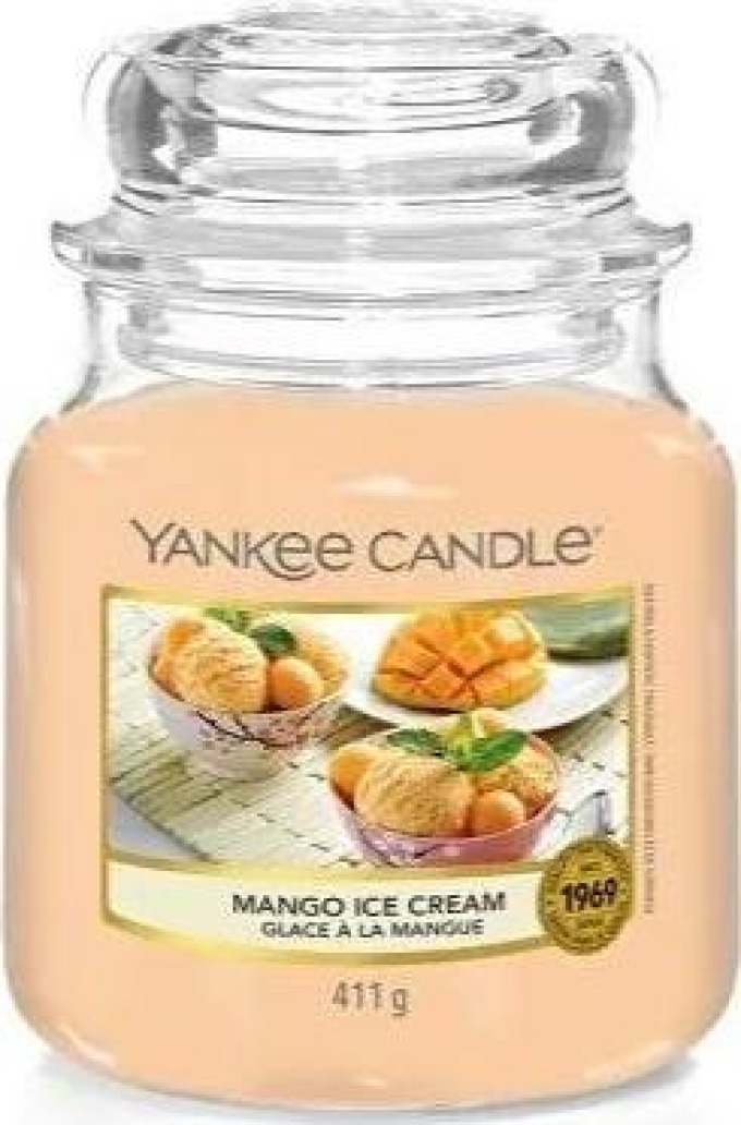 Yankee Candle vonná svíčka Classic ve skle střední Mango Ice Cream 411 g