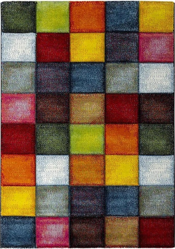 Kusový koberec DIAMOND 22605/110 s různobarevným vzorem a rozměry 80 x 150 cm pro moderní interiéry